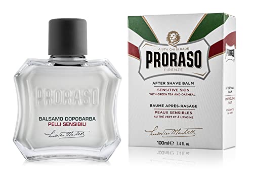 Proraso After Shave Balm for Men, Sensitive Skin Moisturizer with Oatmeal and Green Tea, 3.4 Fl Oz (Pack of 1)