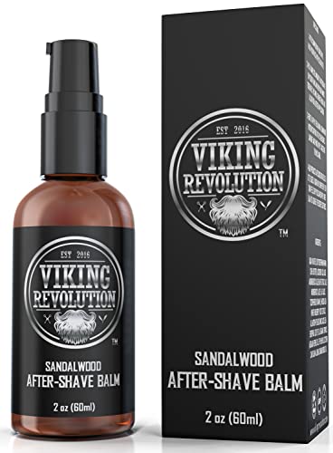 Viking Revolution Luxury After-Shave Balm for Men – Premium After-Shave Lotion – Soothes and Moisturizes Face After Shaving – Eliminates Razor Burn for A Silky Smooth Finish – Sandalwood Scent