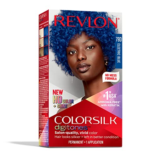 Revlon Permanent Hair Color ColorSilk Digitones with Keratin, 79D Electric Blue (Pack of 1)