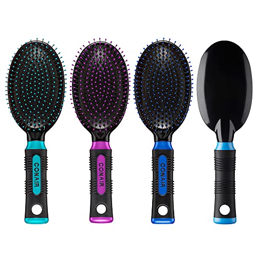 Conair Salon Results Hairbrush for Men and Women, Hairbrush for Everyday Brushing with Wire Bristles and Cushion Base, Color May Vary, 1 Pack