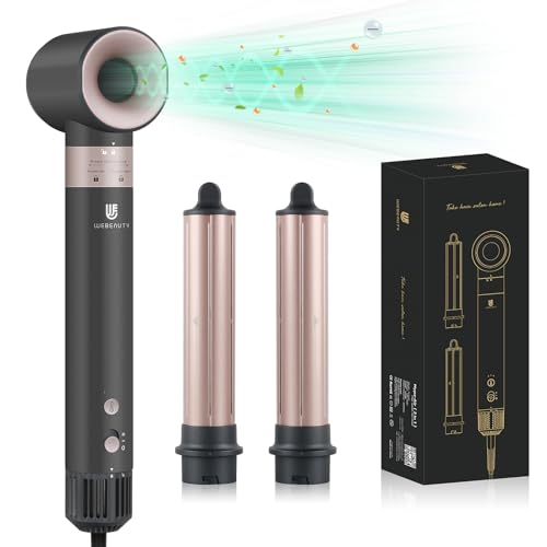 Curling Iron Hair Dryer: Auto Wrap Curling Wand 1 1/4 Inch Automatic Hair Curler, Ceramic Negative Ionic Blow Dryers Hot Air Fast Drying Tools Set with Extra Long Barrel for Styling Waves