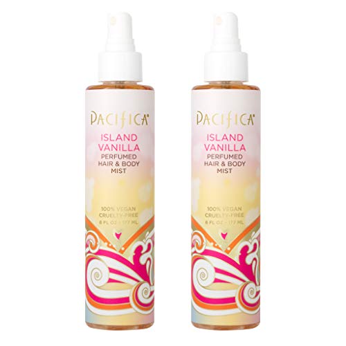 Pacifica Beauty, Island Vanilla All Natural Hair and Body Mist Spray, 100% Vegan, Cruelty & Phthalate & Paraben-Free, Clean Fragrance, 12 Fl Oz, Pack of 2