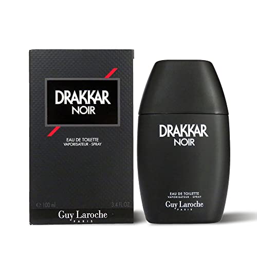 Drakkar Noir By Guy Laroche – Original Vintage Designer Fragrance Blend For Men – Fresh, Classic Evening Scent – Long Lasting Amber Fougere Aroma With Spicy Citrus Notes – 3.4 Oz EDT Spray