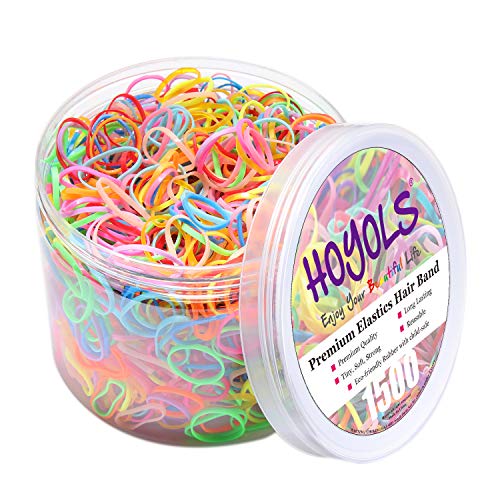 HOYOLS Baby Hair Ties Hair Rubber Bands for Toddler Infants Kids Girls Thin Small Hair Elastics TPU 1500 Piece Pack