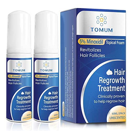 5% Minoxidil Foam for Men and Women Topical Hair Loss treatments Hair Growth Serum- Slows Hair Loss & Promotes Regrowth For Thicker, Longer Hair 2 Month Supply