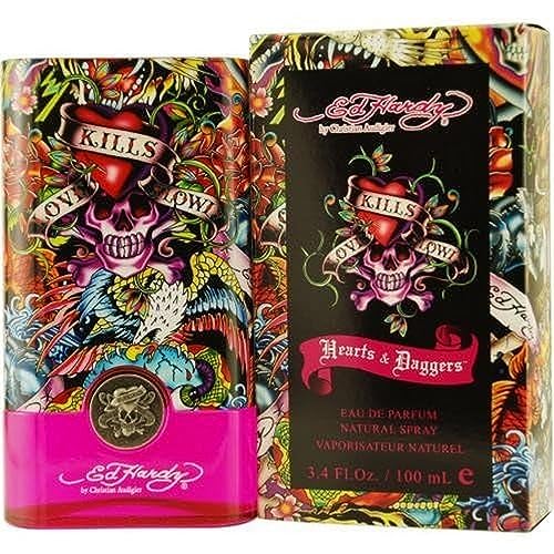 Ed Hardy Women’s Perfume Fragrance by Christian Audigier, Eau De Parfum, Hearts & Daggers, 3.4 Fl Oz