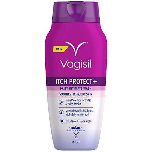 Vagisil Feminine Wash for Intimate Area Hygiene and Itchy, Dry Skin, Itch Protect+ Crème Wash, pH Balanced and Gynecologist Tested, 12oz (Pack of 1)