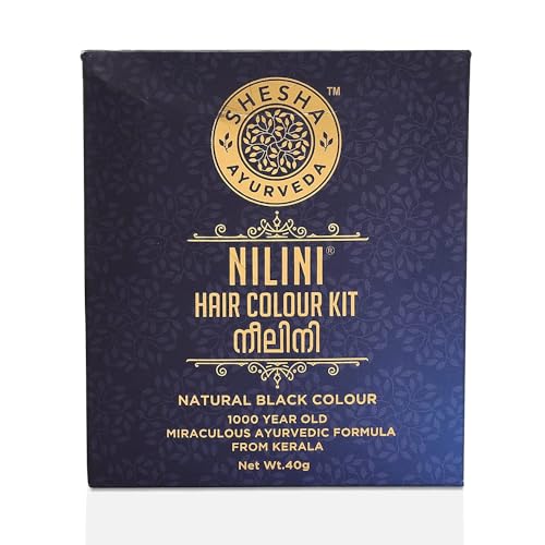 Ayurveda Nilini Hair Colour – 100% Ayurvedic, No Ammonia, No Bleach, No Peroxides, Natural Black Colour – 40G