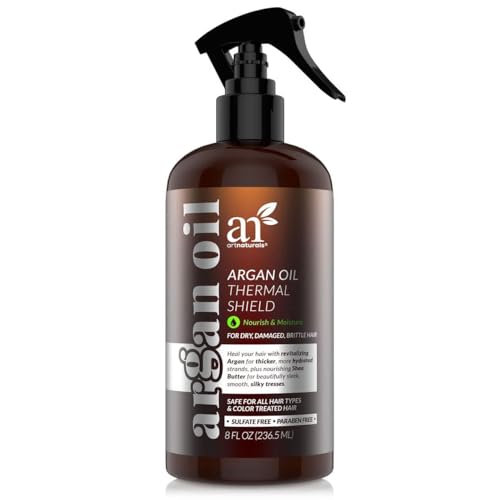 Artnaturals Thermal Hair Protector Spray – (8 Fl Oz / 236ml) – Heat Protectant Spray against Flat Iron Heat – Argan Oil Preventing Damage, Breakage and Split Ends – Sulfate Free (ANHA-0801)
