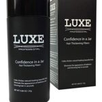 LUXE Hair Thickening Fibers for Unisex, CONFIDENCE IN A JAR, 2 Months+ Supply. Hypoallergenic, Dermatologist Tested, Multiple Colors Available (Black)