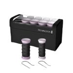 Remington Compact Ceramic Dual Voltage Hair Setter & Rollers, 1-1 ¼” Purple/Black, 10 Piece Set