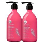 Luseta Keratin Shampoo and Conditioner for Color Treated Damaged & Dry Hair, Keratin Hair Treatment for Smoothing& Nourishing, Free of Sulfates, Paraben and Gluten 2 X 16.9Oz