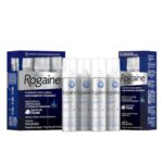 Men’s Rogaine 5% Minoxidil Foam for Hair Regrowth, Topical Hair Loss Treatment to Regrow Fuller, Thicker Hair, Unscented, 4-Month Supply, 4 x 2.11 oz