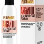 Moroccan Argan Oil Heat Protectant Spray for Hair – Leave In Thermal Guard against Flat Iron, Straightener and Blow Dry Damage – Hydrating Anti Frizz Control for Straight, Black and Curly Locks