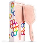 Framar Detangler Brush, Paddle Brush – Elegant Detangling Brush, No more Tangles Hair Brush – Hair Brushes for women, men and children (Champagne)