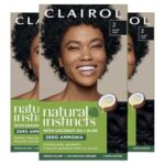 Clairol Natural Instincts Demi-Permanent Hair Dye, 2 Black Hair Color, Pack of 3